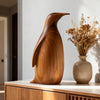 Handmade Walnut Wood Penguin Sculpture