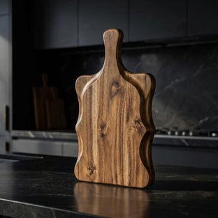 Handmade Acacia Wood Chopping Board | Sculpted Edge Wooden Cutting Board