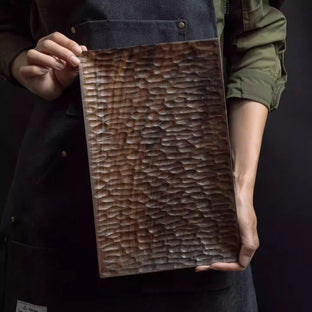 Nordic and Japanese style black walnut solid wood snack tray