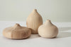 Wooden vase set of 3 wood home decor handmade vase